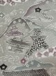 画像6: M0809C  女性用 単衣  シルク（正絹）   灰色, 桜 【中古】 【USED】 【リサイクル】 ★★★☆☆ (6)