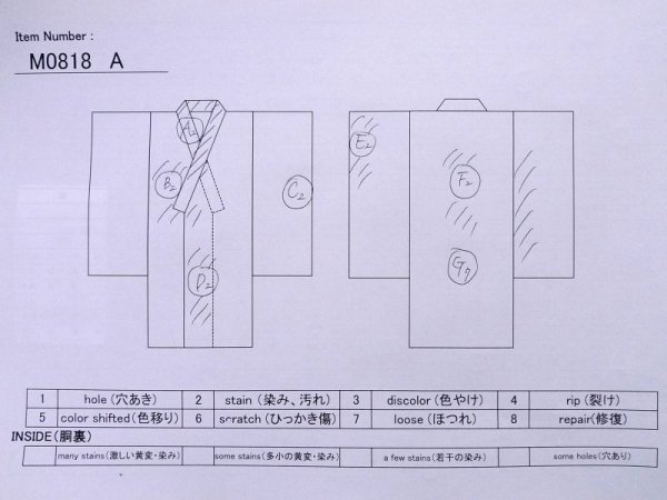 画像11: M0818A  女性用 単衣  シルク(正絹)   白, 縞 【中古】 【USED】 【リサイクル】 ★☆☆☆☆ (11)
