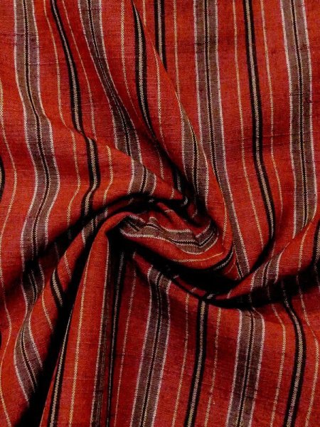 画像9: M0818L Mint  女性用 単衣  ウール   赤色, 縞 【中古】 【USED】 【リサイクル】 ★★★★☆ (9)