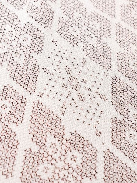 画像8: M0818M  女性用 単衣  シルク(正絹)  灰色がかった 赤色, 花菱 【中古】 【USED】 【リサイクル】 ★★☆☆☆ (8)