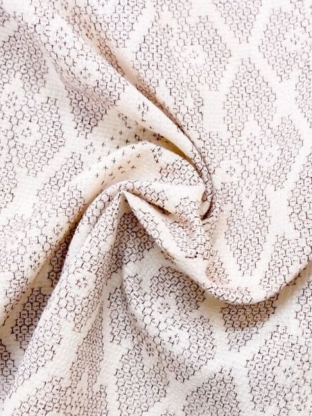 画像9: M0818M  女性用 単衣  シルク(正絹)  灰色がかった 赤色, 花菱 【中古】 【USED】 【リサイクル】 ★★☆☆☆ (9)