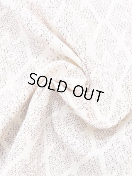 画像9: M0818M  女性用 単衣  シルク（正絹）  灰色がかった 赤色, 花菱 【中古】 【USED】 【リサイクル】 ★★☆☆☆ (9)