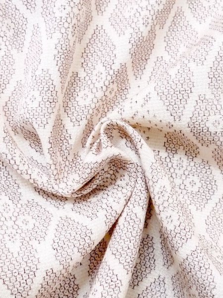 画像10: M0818M  女性用 単衣  シルク(正絹)  灰色がかった 赤色, 花菱 【中古】 【USED】 【リサイクル】 ★★☆☆☆ (10)