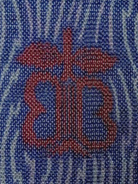 画像5: M0818O  女性用 単衣 遠州椿柄 シルク(正絹)   紺, 花 【中古】 【USED】 【リサイクル】 ★★☆☆☆ (5)