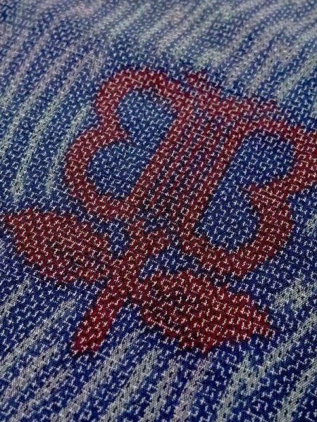 画像10: M0818O  女性用 単衣 遠州椿柄 シルク(正絹)   紺, 花 【中古】 【USED】 【リサイクル】 ★★☆☆☆ (10)