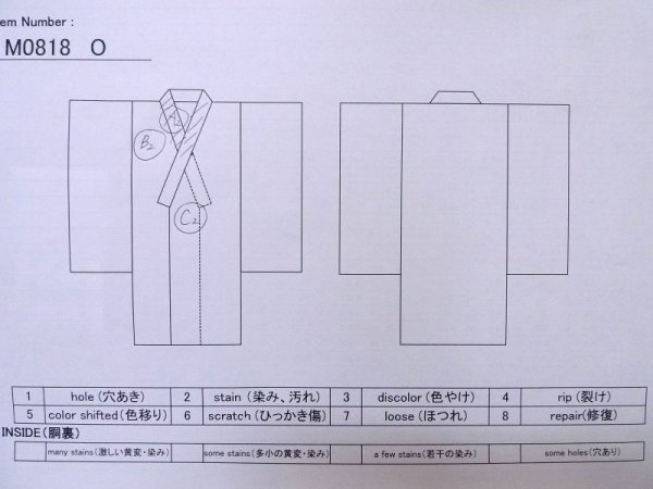 画像13: M0818O  女性用 単衣 遠州椿柄 シルク(正絹)   紺, 花 【中古】 【USED】 【リサイクル】 ★★☆☆☆ (13)
