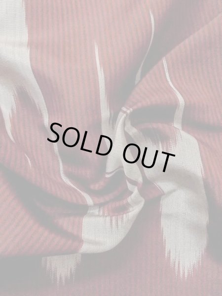 画像10: M0818U  女性用 単衣  シルク(正絹)   えんじ, 縞 【中古】 【USED】 【リサイクル】 ★☆☆☆☆ (10)