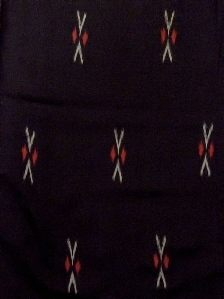 画像4: M0818V  女性用 単衣  シルク(正絹)  深い 紺, チェック柄 【中古】 【USED】 【リサイクル】 ★★☆☆☆ (4)