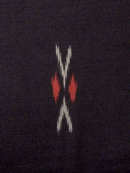 画像5: M0818V  女性用 単衣  シルク(正絹)  深い 紺, チェック柄 【中古】 【USED】 【リサイクル】 ★★☆☆☆ (5)