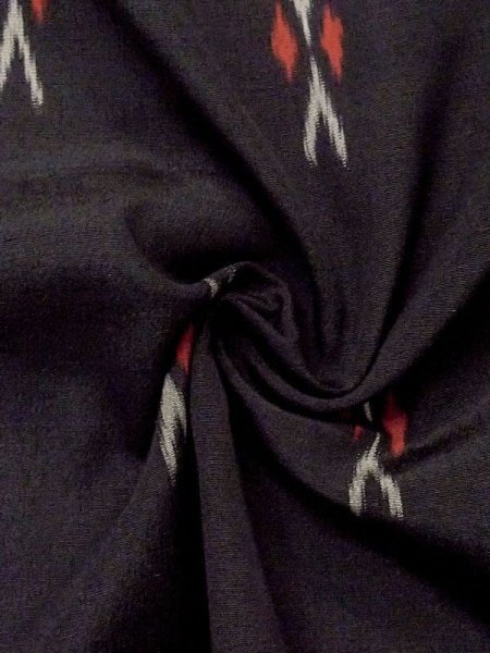 画像9: M0818V  女性用 単衣  シルク(正絹)  深い 紺, チェック柄 【中古】 【USED】 【リサイクル】 ★★☆☆☆ (9)