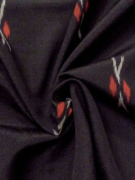 画像10: M0818V  女性用 単衣  シルク(正絹)  深い 紺, チェック柄 【中古】 【USED】 【リサイクル】 ★★☆☆☆ (10)