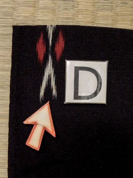 画像15: M0818V  女性用 単衣  シルク(正絹)  深い 紺, チェック柄 【中古】 【USED】 【リサイクル】 ★★☆☆☆ (15)