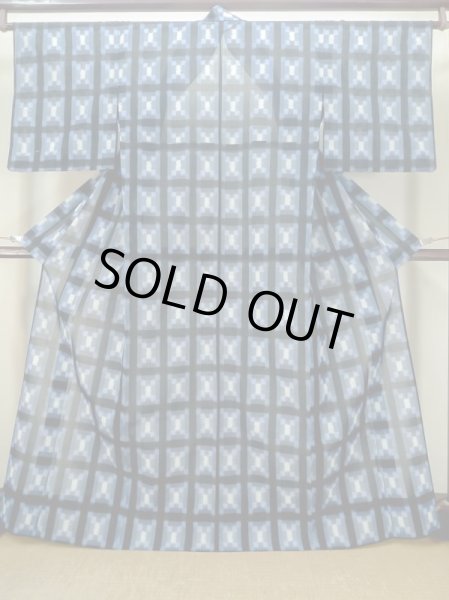 画像1: M0818W Mint  女性用 単衣  ウール   紺, 縞 【中古】 【USED】 【リサイクル】 ★★★★☆ (1)