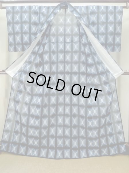 画像2: M0818W Mint  女性用 単衣  ウール   紺, 縞 【中古】 【USED】 【リサイクル】 ★★★★☆ (2)