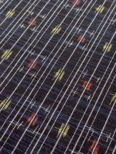 画像8: M0818X  女性用 単衣  ウール  深い 紺, チェック柄 【中古】 【USED】 【リサイクル】 ★★☆☆☆ (8)