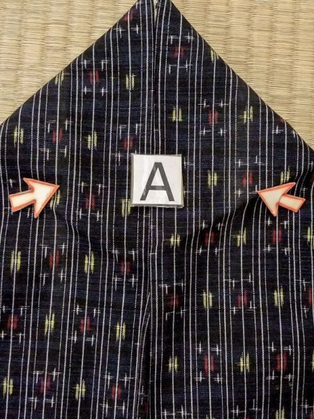 画像12: M0818X  女性用 単衣  ウール  深い 紺, チェック柄 【中古】 【USED】 【リサイクル】 ★★☆☆☆ (12)