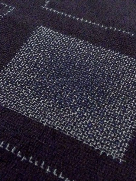 画像7: M0818Y  女性用 単衣  シルク(正絹)   紺, 四角 【中古】 【USED】 【リサイクル】 ★★☆☆☆ (7)