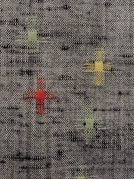 画像5: M0818Z  女性用 単衣  ウール   灰色, 十字 【中古】 【USED】 【リサイクル】 ★★☆☆☆ (5)