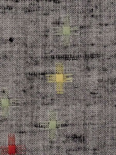 画像6: M0818Z  女性用 単衣  ウール   灰色, 十字 【中古】 【USED】 【リサイクル】 ★★☆☆☆ (6)