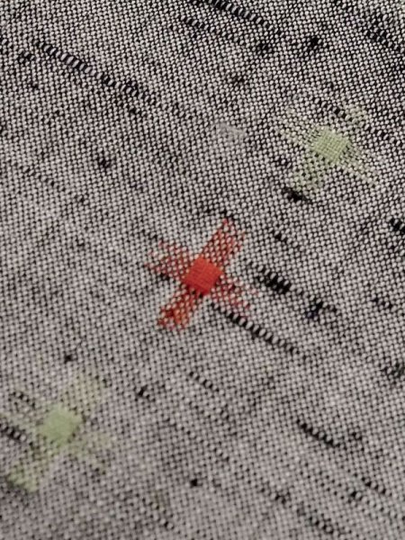 画像7: M0818Z  女性用 単衣  ウール   灰色, 十字 【中古】 【USED】 【リサイクル】 ★★☆☆☆ (7)