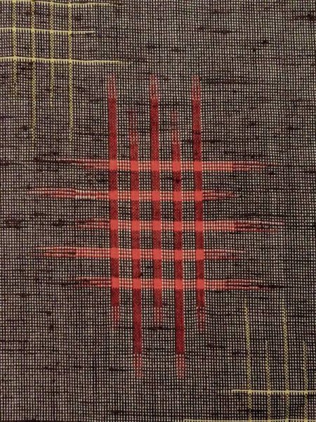 画像5: M0819B  女性用 単衣  ウール 深い  灰色, 抽象的模様 【中古】 【USED】 【リサイクル】 ★★☆☆☆ (5)