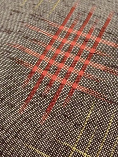 画像7: M0819B  女性用 単衣  ウール 深い  灰色, 抽象的模様 【中古】 【USED】 【リサイクル】 ★★☆☆☆ (7)