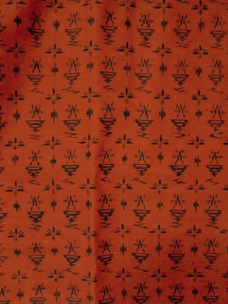 画像3: M0829C  女性用 道行  シルク(正絹)   朱赤, 抽象的模様 【中古】 【USED】 【リサイクル】 ★★☆☆☆ (3)