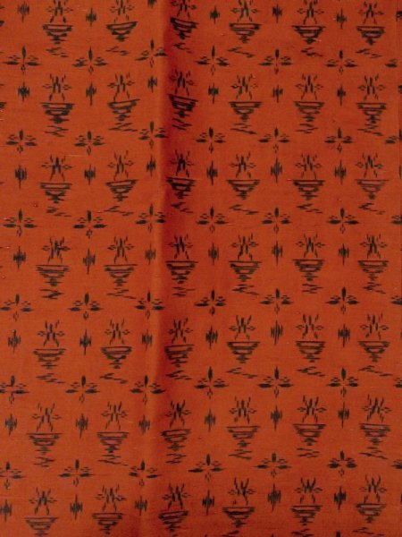 画像4: M0829C  女性用 道行  シルク(正絹)   朱赤, 抽象的模様 【中古】 【USED】 【リサイクル】 ★★☆☆☆ (4)