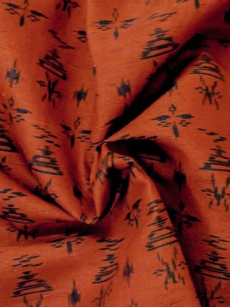 画像10: M0829C  女性用 道行  シルク(正絹)   朱赤, 抽象的模様 【中古】 【USED】 【リサイクル】 ★★☆☆☆ (10)