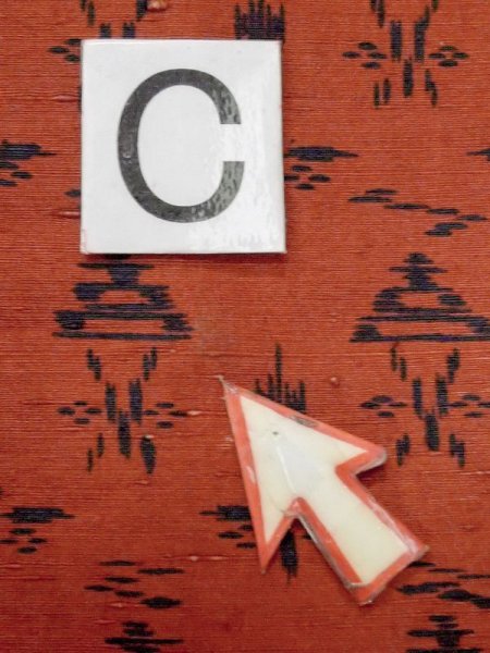 画像14: M0829C  女性用 道行  シルク(正絹)   朱赤, 抽象的模様 【中古】 【USED】 【リサイクル】 ★★☆☆☆ (14)