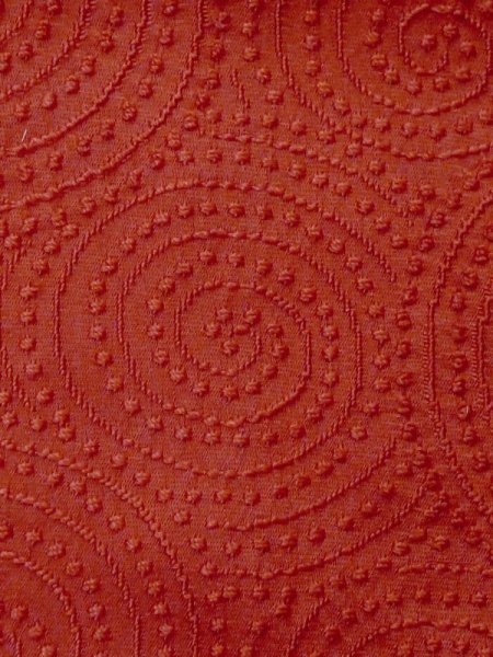 画像5: M0829E  女性用 道行  シルク(正絹) 深い 鮮やか 珊瑚色, うず 【中古】 【USED】 【リサイクル】 ★★☆☆☆ (5)