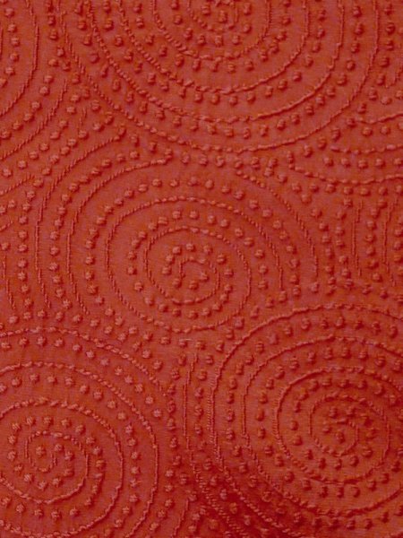 画像6: M0829E  女性用 道行  シルク(正絹) 深い 鮮やか 珊瑚色, うず 【中古】 【USED】 【リサイクル】 ★★☆☆☆ (6)