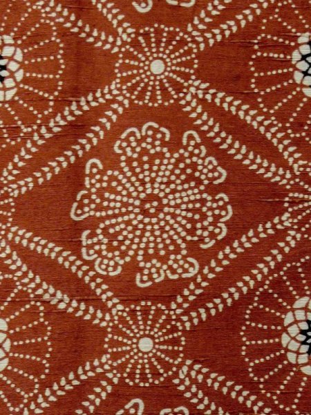 画像6: M0829F  女性用 道行  シルク(正絹)  深い 朱赤, 花 【中古】 【USED】 【リサイクル】 ★★☆☆☆ (6)