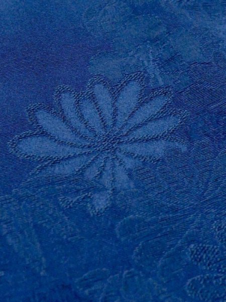 画像12: M0829H  女性用 道行  シルク（正絹）  鮮やか 青, ぼたん 【中古】 【USED】 【リサイクル】 ★★☆☆☆ (12)