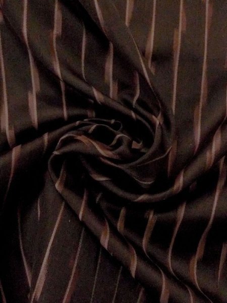 画像9: M0829X  女性用 道行  化繊 深い 灰色がかった 茶色, 線 【中古】 【USED】 【リサイクル】 ★★☆☆☆ (9)