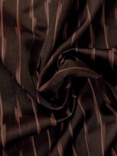 画像10: M0829X  女性用 道行  化繊 深い 灰色がかった 茶色, 線 【中古】 【USED】 【リサイクル】 ★★☆☆☆ (10)