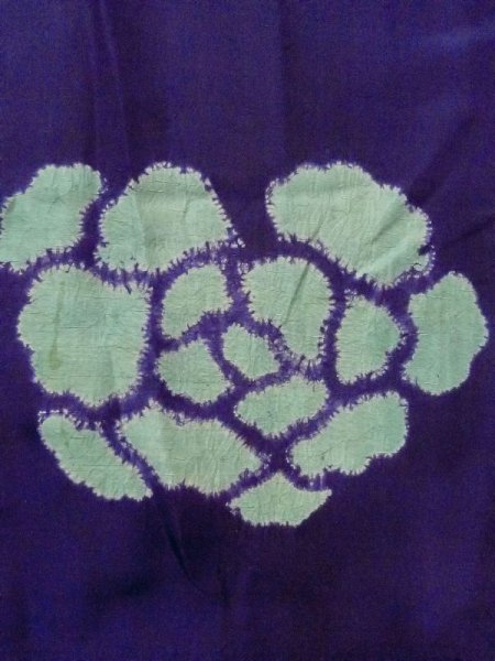 画像4: M0830D  女性用 道行  シルク(正絹)  鮮やか 紫色, ぼたん 【中古】 【USED】 【リサイクル】 ★☆☆☆☆ (4)