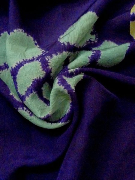 画像10: M0830D  女性用 道行  シルク(正絹)  鮮やか 紫色, ぼたん 【中古】 【USED】 【リサイクル】 ★☆☆☆☆ (10)