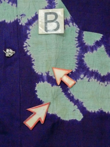 画像13: M0830D  女性用 道行  シルク(正絹)  鮮やか 紫色, ぼたん 【中古】 【USED】 【リサイクル】 ★☆☆☆☆ (13)