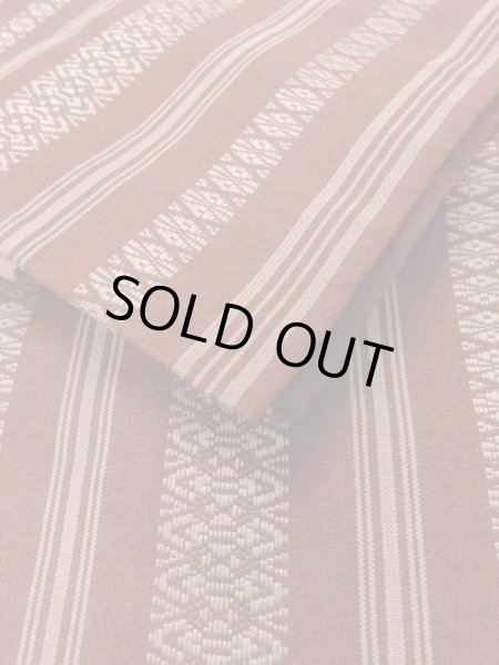 画像9: M0901F 半幅帯 女性用着物 シルク(正絹)   えんじ 献上柄 【中古】 【USED】 【リサイクル】 ★★☆☆☆ (9)