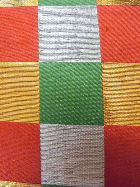 画像5: M0901I 半幅帯 女性用着物 シルク(正絹)   赤色 四角 【中古】 【USED】 【リサイクル】 ★★★★☆ (5)