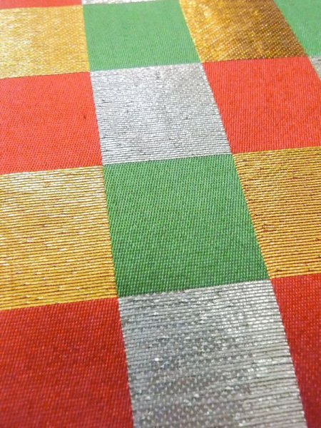 画像6: M0901I 半幅帯 女性用着物 シルク(正絹)   赤色 四角 【中古】 【USED】 【リサイクル】 ★★★★☆ (6)