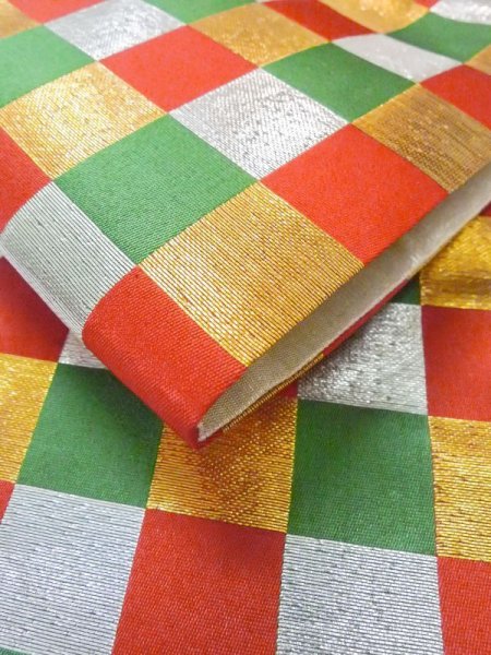 画像8: M0901I 半幅帯 女性用着物 シルク(正絹)   赤色 四角 【中古】 【USED】 【リサイクル】 ★★★★☆ (8)