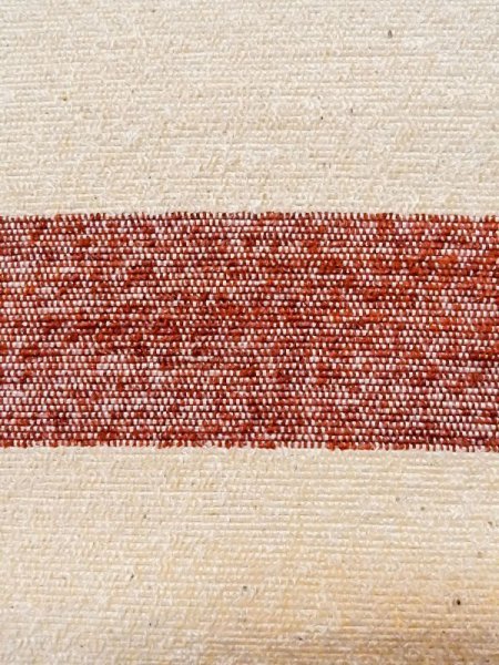 画像3: M0901O 半幅帯 女性用着物 混   オフ ホワイト 縞 【中古】 【USED】 【リサイクル】 ★★★☆☆ (3)