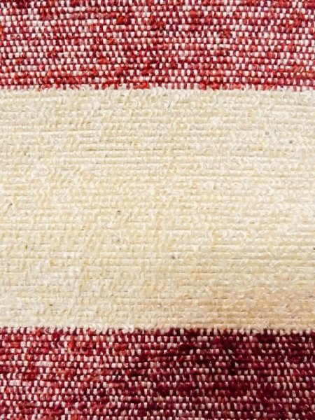 画像4: M0901O 半幅帯 女性用着物 混   オフ ホワイト 縞 【中古】 【USED】 【リサイクル】 ★★★☆☆ (4)