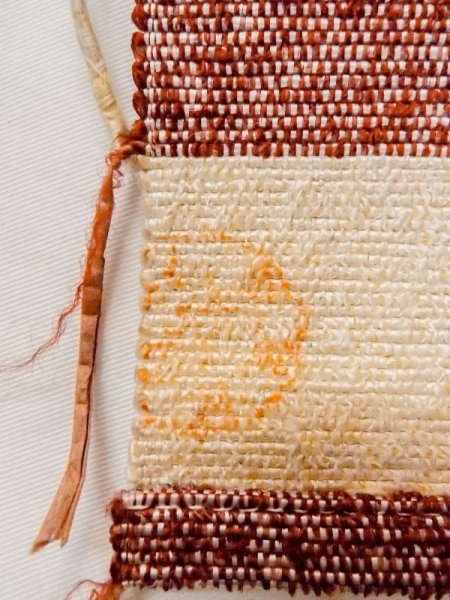 画像9: M0901O 半幅帯 女性用着物 混   オフ ホワイト 縞 【中古】 【USED】 【リサイクル】 ★★★☆☆ (9)