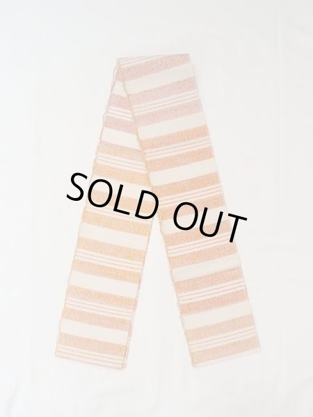 画像1: M0901P 半幅帯 女性用着物 混   オフ　ホワイト 縞 【中古】 【USED】 【リサイクル】 ★★★☆☆ (1)