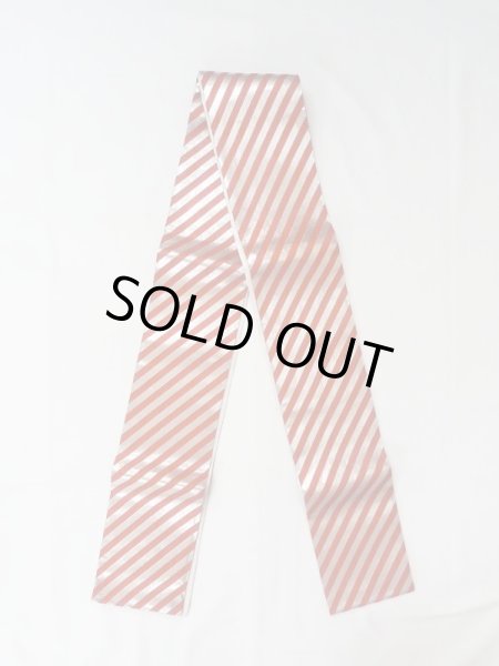 画像1: M0901U 半幅帯 女性用着物 シルク（正絹）  光沢のある 赤色 縞 【中古】 【USED】 【リサイクル】 ★★☆☆☆ (1)