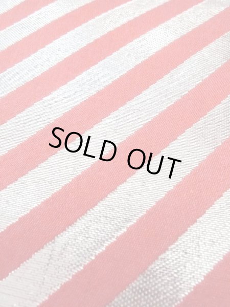 画像5: M0901U 半幅帯 女性用着物 シルク（正絹）  光沢のある 赤色 縞 【中古】 【USED】 【リサイクル】 ★★☆☆☆ (5)