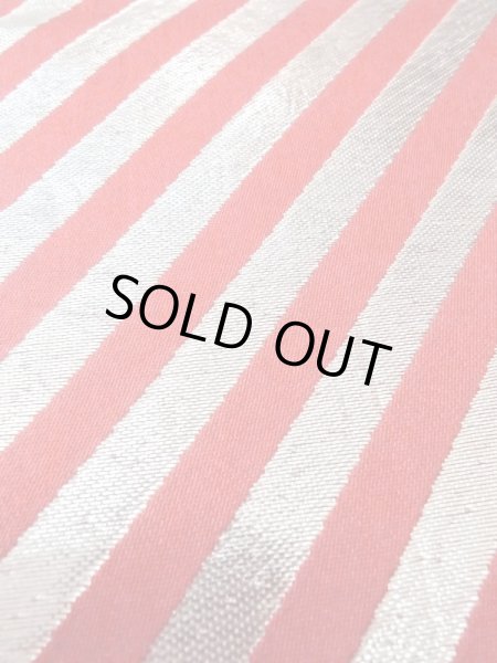 画像6: M0901U 半幅帯 女性用着物 シルク（正絹）  光沢のある 赤色 縞 【中古】 【USED】 【リサイクル】 ★★☆☆☆ (6)